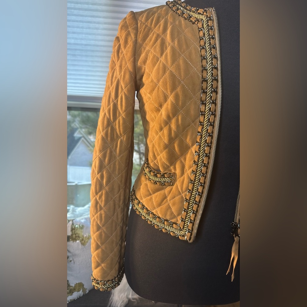 Haute Hippie Tan Quilted Blazer - Picture 3 of 5
